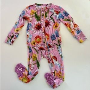 Posh Peanut Kaileigh Footie Ruffled Zippered One Piece Pajamas
